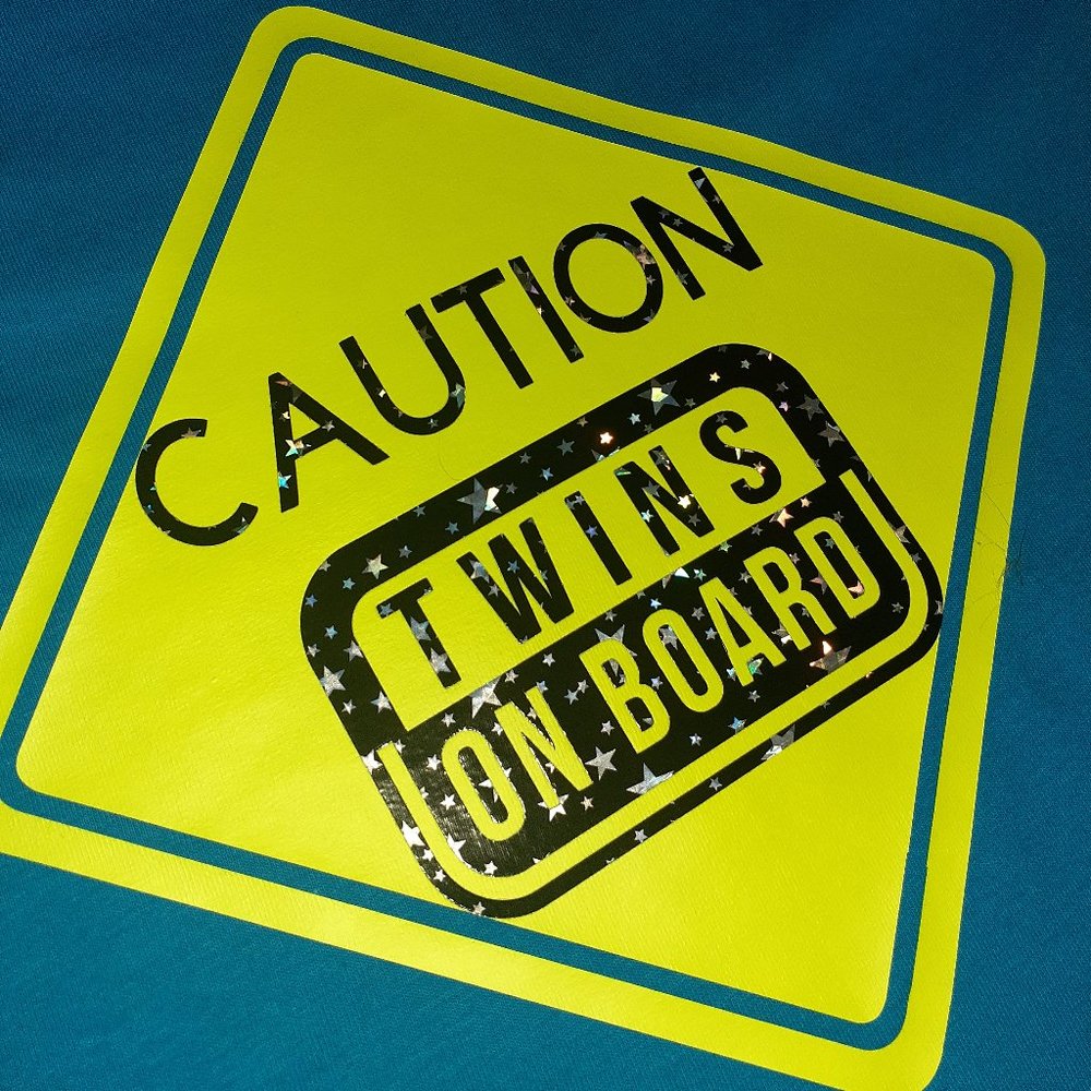 📸 Caution! Twins on Board  front & back T-shirt